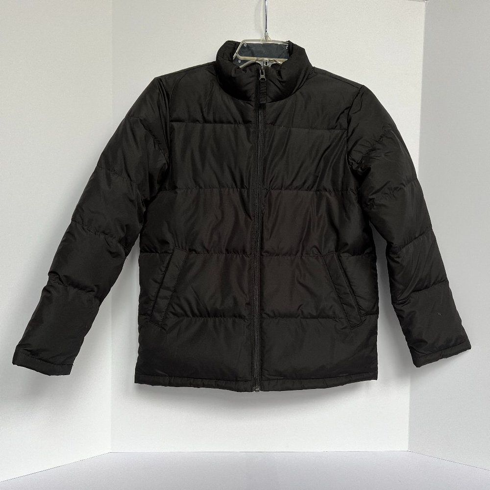 LAND'S END KIDS Down Puffer Coat Size M Black EUC Unisex